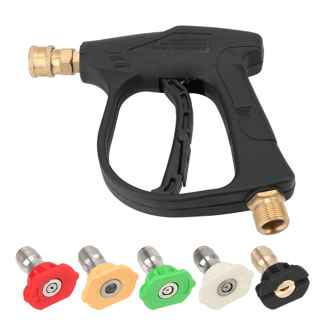 LEEPEE 14MM M22 Socket 1/4" Auto Quick Release Snow Foam Gun Car Washer 5PCS Soap Spray Nozzles Car High Pressure Water Gun