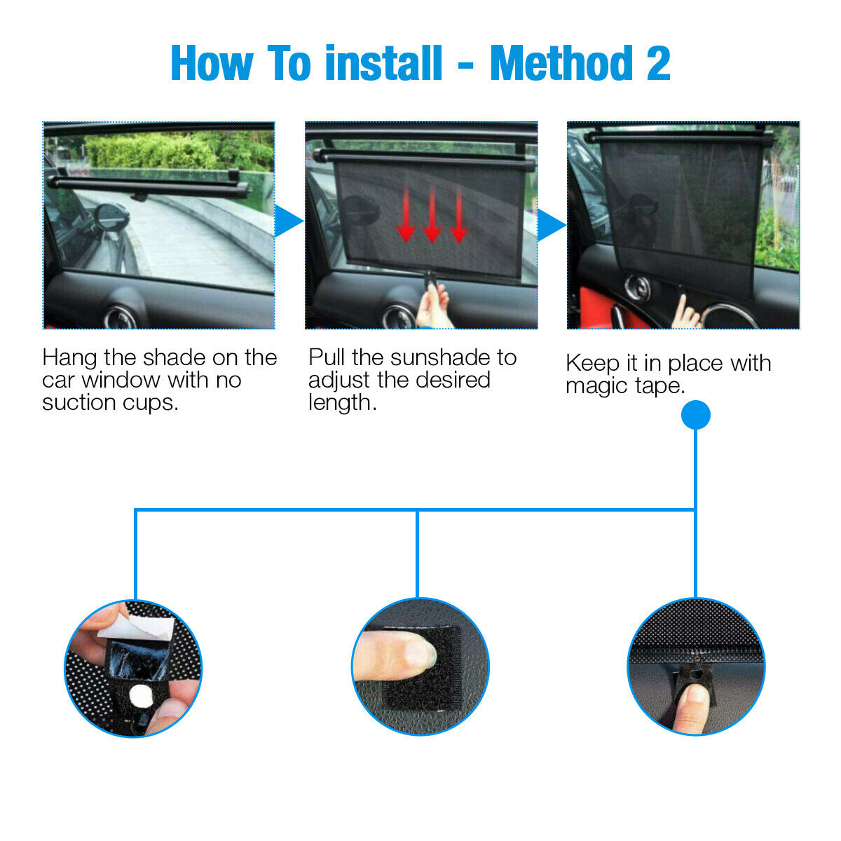 2X Retractable Roller Auto Sunshade Sun Shade Cover Car Side Window Visor Shield