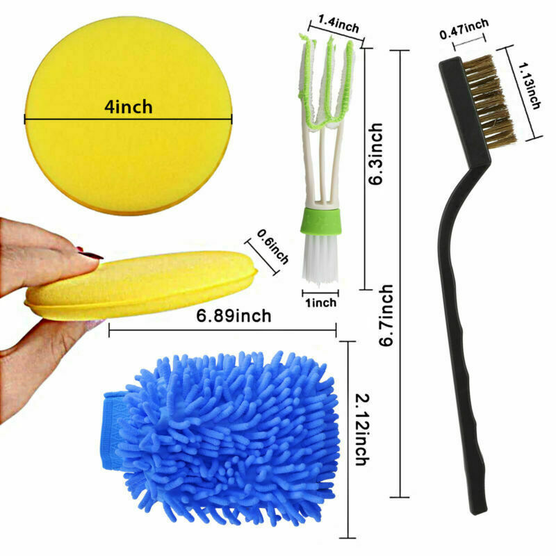 13pcs Car Detailing Brush Kit Boar Hair Vehicle Auto Engine Wheel Clean Brushes