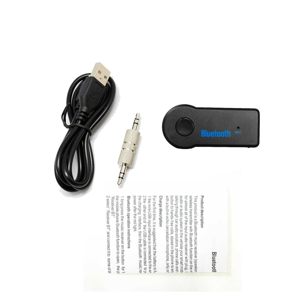 Handfree Car Bluetooth Music Receiver Universal 3.5mm Streaming A2DP Wireless Auto AUX Audio Adapter With Mic For Phone MP3