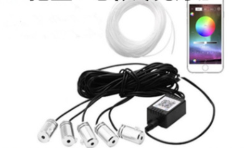 Car LED EL Neon Wire Strip Light RGB Multiple Modes App Control Auto Interior Decorative Ambient Neon Lamp