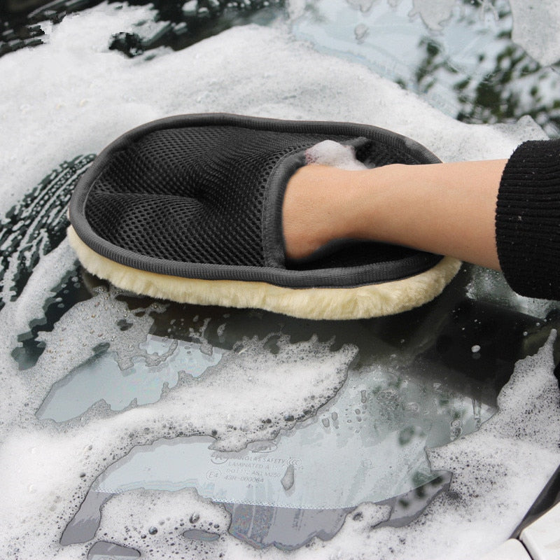 Waterproof Car Wash Microfiber Chenille Gloves Thick Car Cleaning Mitt Wax Detailing Brush Auto Care Double-faced Glove