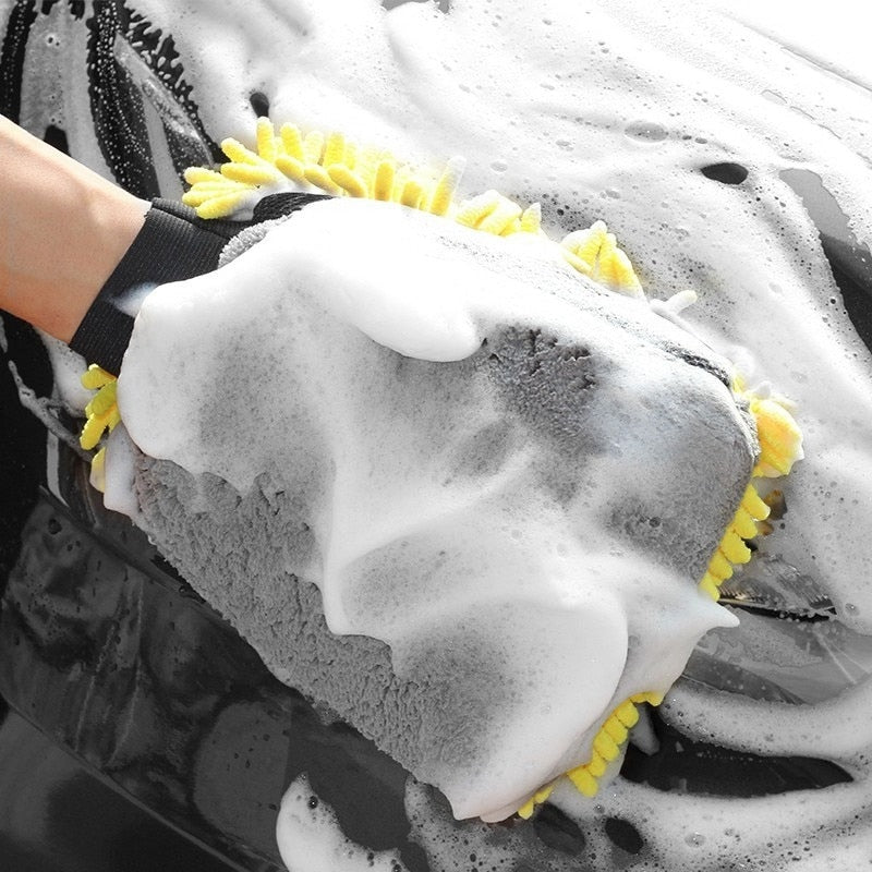 Waterproof Car Wash Microfiber Chenille Gloves Thick Car Cleaning Mitt Wax Detailing Brush Auto Care Double-faced Glove