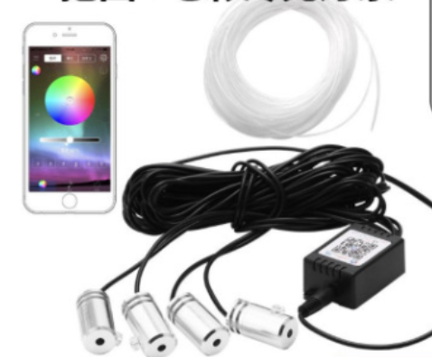 Car LED EL Neon Wire Strip Light RGB Multiple Modes App Control Auto Interior Decorative Ambient Neon Lamp