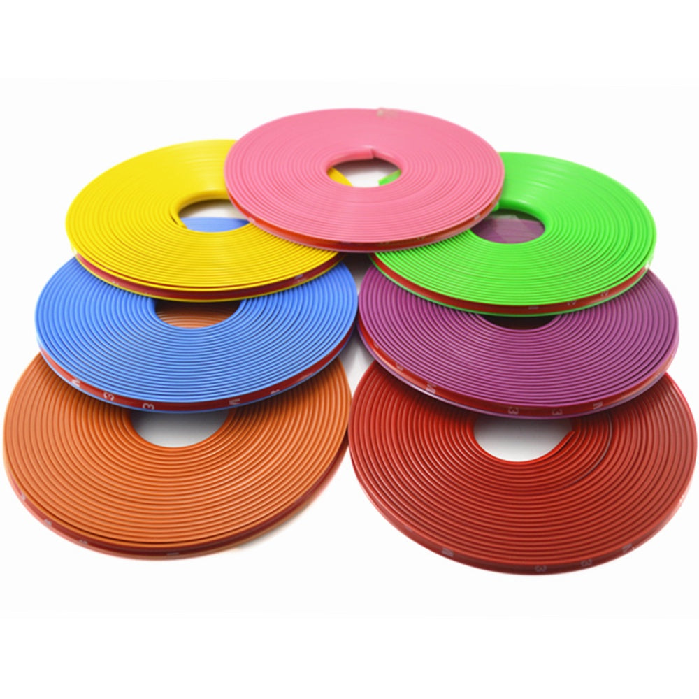 Hot Sale 8M/Roll Car Wheel Hub Tire Sticker Car Decor Styling Strip Wheel Rim Tire Protection Car Covers Auto Accessories