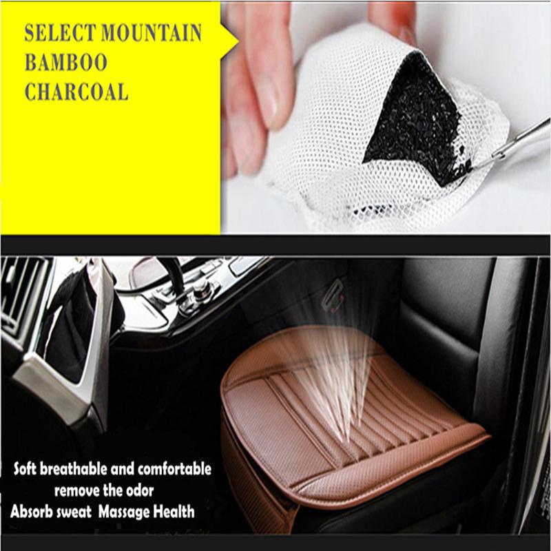 Universal Car Seat Cover Breathable PU Leather Bamboo Charcoal Car Interior Seat Cover Cushion Pad for Auto Supply Office Chair