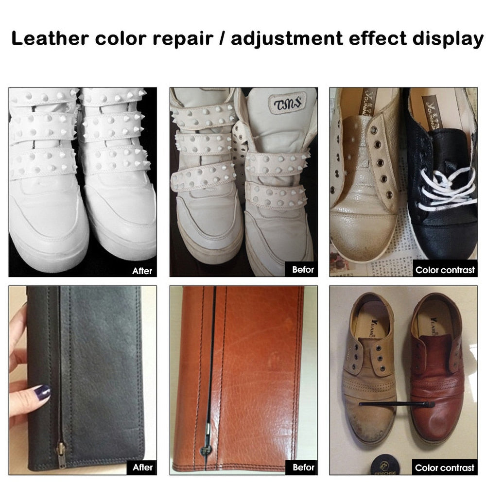 Leather Recoloring Balm Repair Kit Liquid Skin Repair Tool Auto Seat Holes Scratch Cracks rips restoration set shoes No Heat