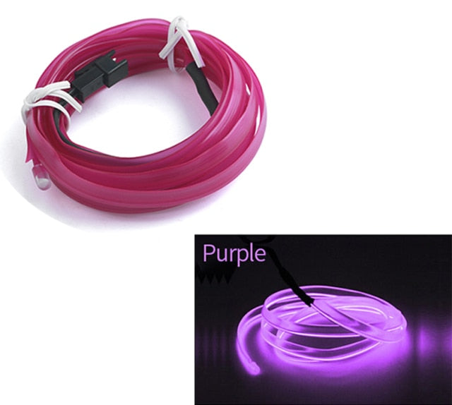 1M/2M/3M/5M Car Interior Led Decorative Lamp EL Wiring Neon Strip For Auto DIY Flexible Ambient Light USB Party Atmosphere Diode