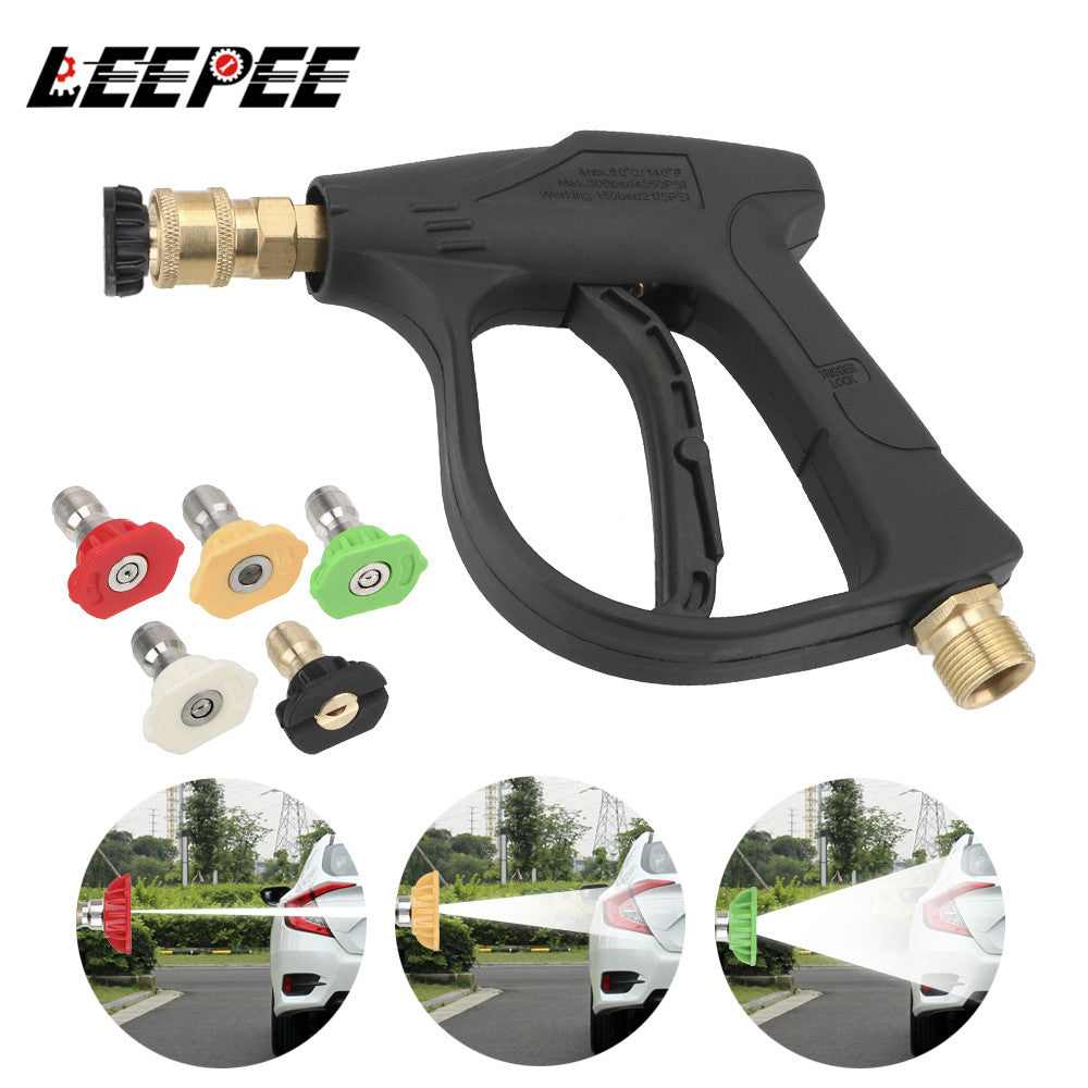 LEEPEE 14MM M22 Socket 1/4&quot; Auto Quick Release Snow Foam Gun Car Washer 5PCS Soap Spray Nozzles Car High Pressure Water Gun