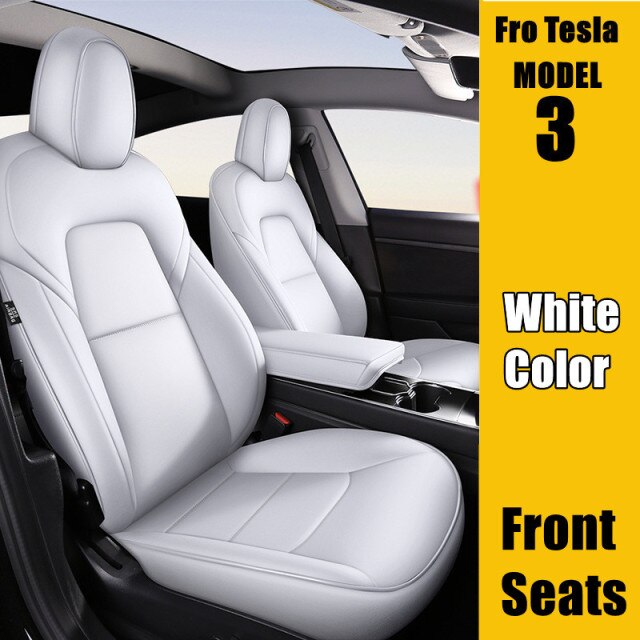 2019-2021 Tesla Model 3 Real Leather Car Seat Cover Wholesale PU Full Surround Waterproof Protector Cushion Inerior Accessories