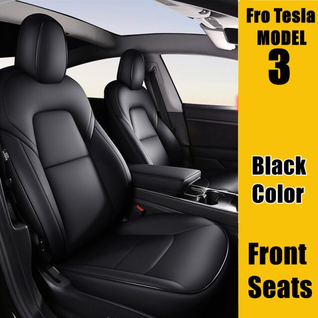 2019-2021 Tesla Model 3 Real Leather Car Seat Cover Wholesale PU Full Surround Waterproof Protector Cushion Inerior Accessories