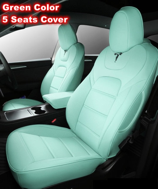 For Tesla Model 3 Y Seat Cover Nappa Leather Full Surround Style Factory Wholesale Price White Cushion Car Interior Accessories