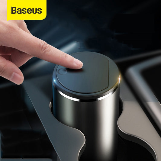 Baseus Alloy Car Trash Can Auto Organizer Storage Bag Car Garbage Bin Ashtray Dust Case Holder Auto Accessories